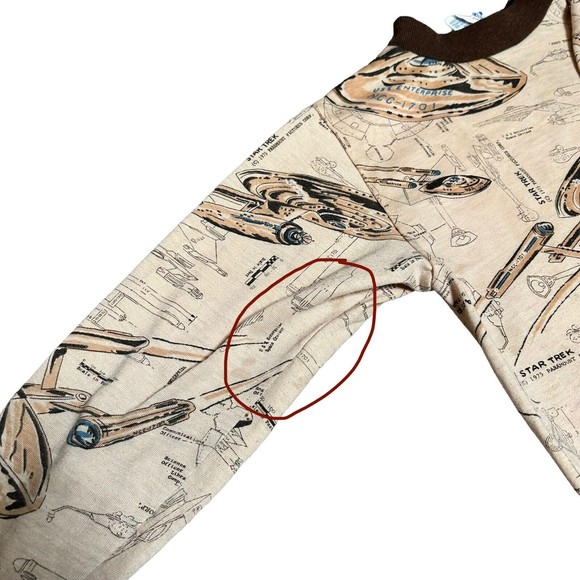 Star Trek Extremely Rare Vintage 1970's Brown Long Sleeve Shirt Toddler Size 10 - Picture 10 of 12